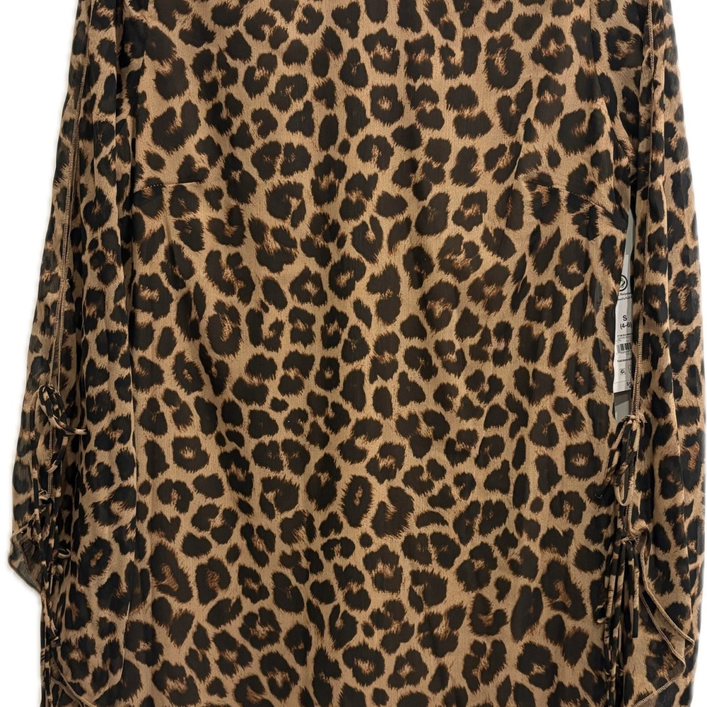NWT Time and Tru Leopard Animal Print Peasant Dress